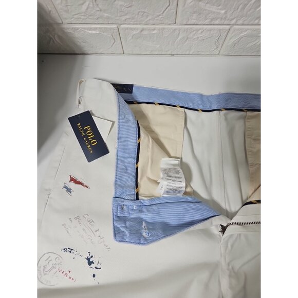 Polo Ralph Lauren Cotton Chino Pants Sailing Sailor Yacht Boating Artist Drawing - Picture 14 of 16